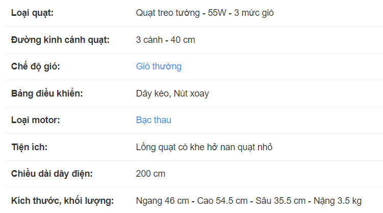 Quạt Treo Tường 3 Cánh Midea FW40-6H (Công Suất 55W - 3 Cấp Gió) - Hàng Chính Hãng