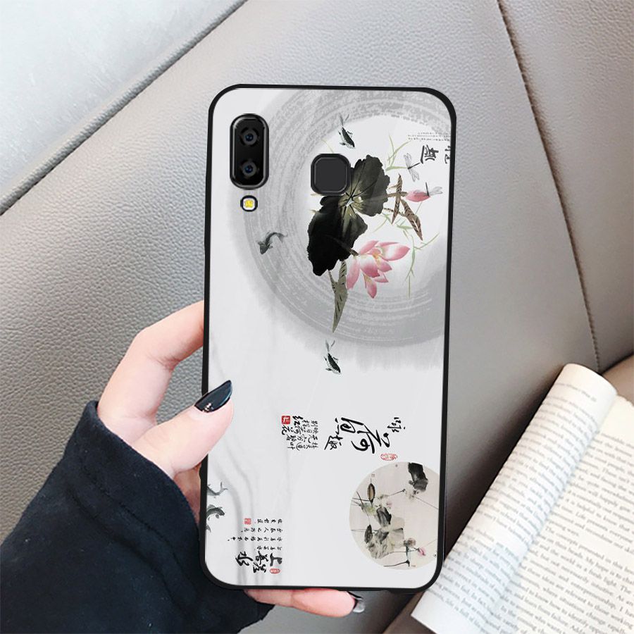 Ốp kính cường lực cho điện thoại Samsung Galaxy A7 2018/A750 - A10/M10 - A50 - A70 - mẫu đơn MS HOA053