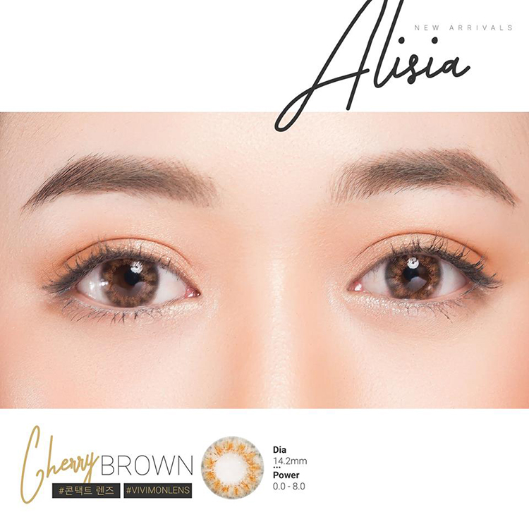 [Một miếng] Kính áp tròng cherry brown 5 độ