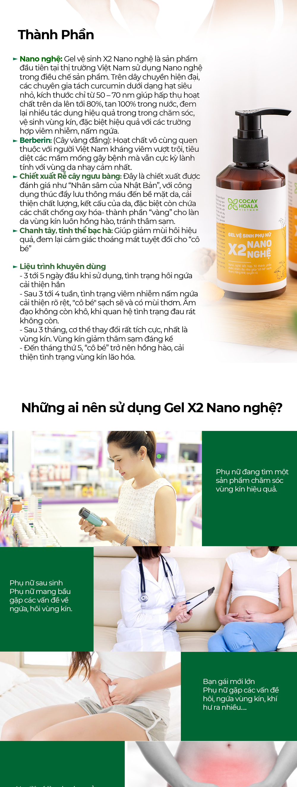 Gel vệ sinh phụ nữ X2 Nano Nghệ Cocayhoala Giảm Mùi Hôi - Giảm Ngứa - Giảm Khí Hư - Se khít - Hồng Hào Vùng Kín, Chai 150 ml FECVEN