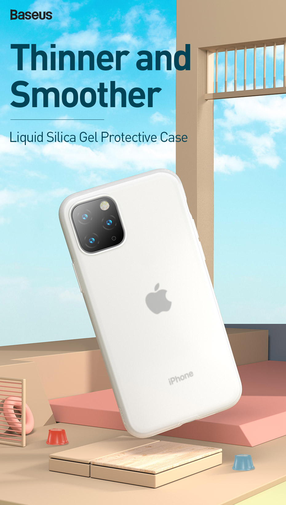Ốp lưng Baseus Jelly Liquid Silica Gel Protective Case chống va đập, bám bẩn cho iPhone 11/Pro/ Pro Max - Hàng chính hãng
