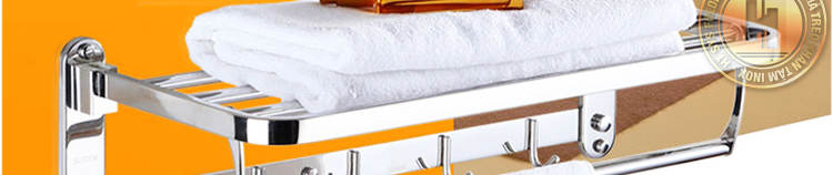 Kệ nhà tắm inox 304 cao cấp HT SYS - HTGT02 - Tích hợp giá treo khăn tắm, vắt khăn tắm, móc treo đồ -Hàng Chính Hãng