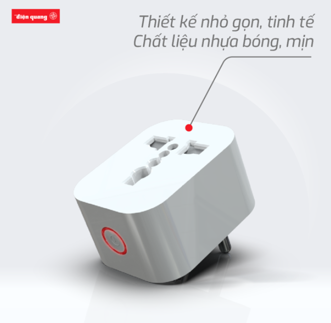 Phích Cắm Thông Minh Điện Quang Apollo ĐQ SP1.1 01 Wifi Trắng - Hàng chính hãng