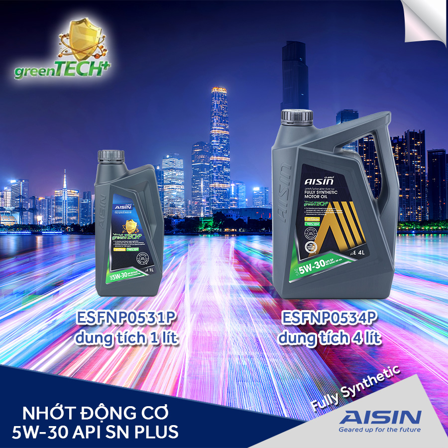 Nhớt Động Cơ AISIN ESSN1041P 10W-40 SN Plus Econtech+ Semi Synthetic 1L