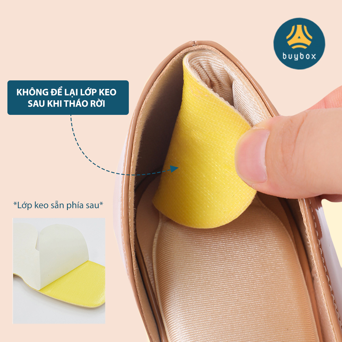 Lót giày bảo vệ gót chân 2 trong 1 chống trầy da và chống thốn gót thiết kế kiểu vỏ sò ôm trọn gót chân - Buybox - BBPK274