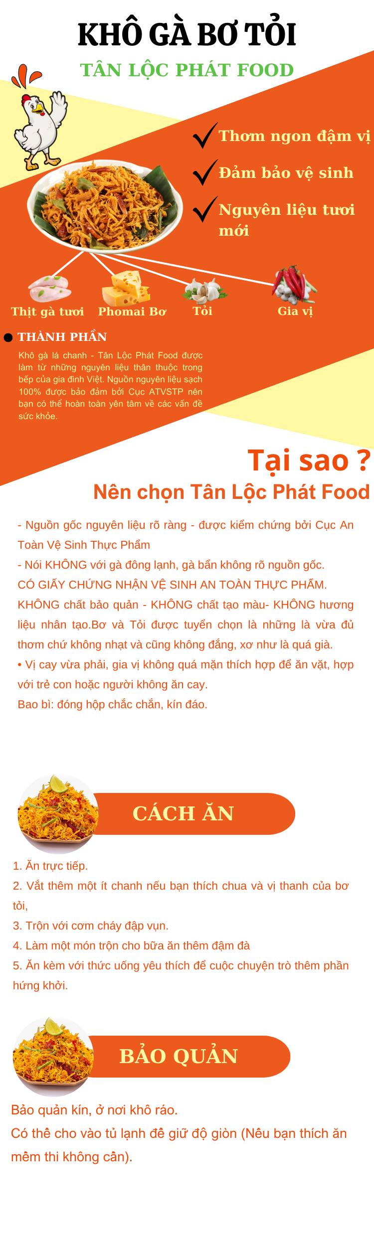 KHÔ GÀ BƠ TỎI TÂN LỘC PHÁT COMBO 1KG - MỖI HŨ 500G
