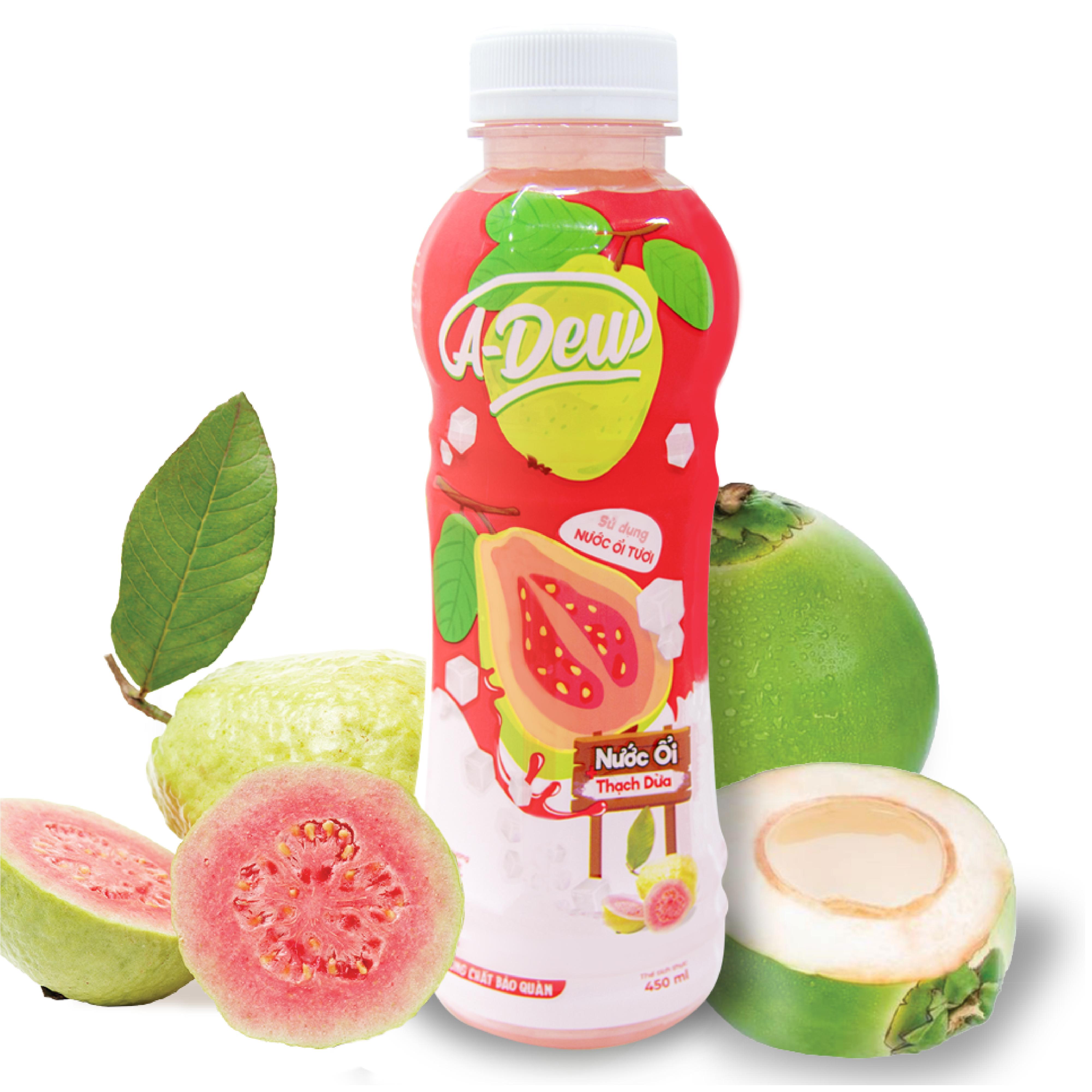 nước trái cây ổi thạch dừa a-dew chai 450ml lốc 6 chai 2