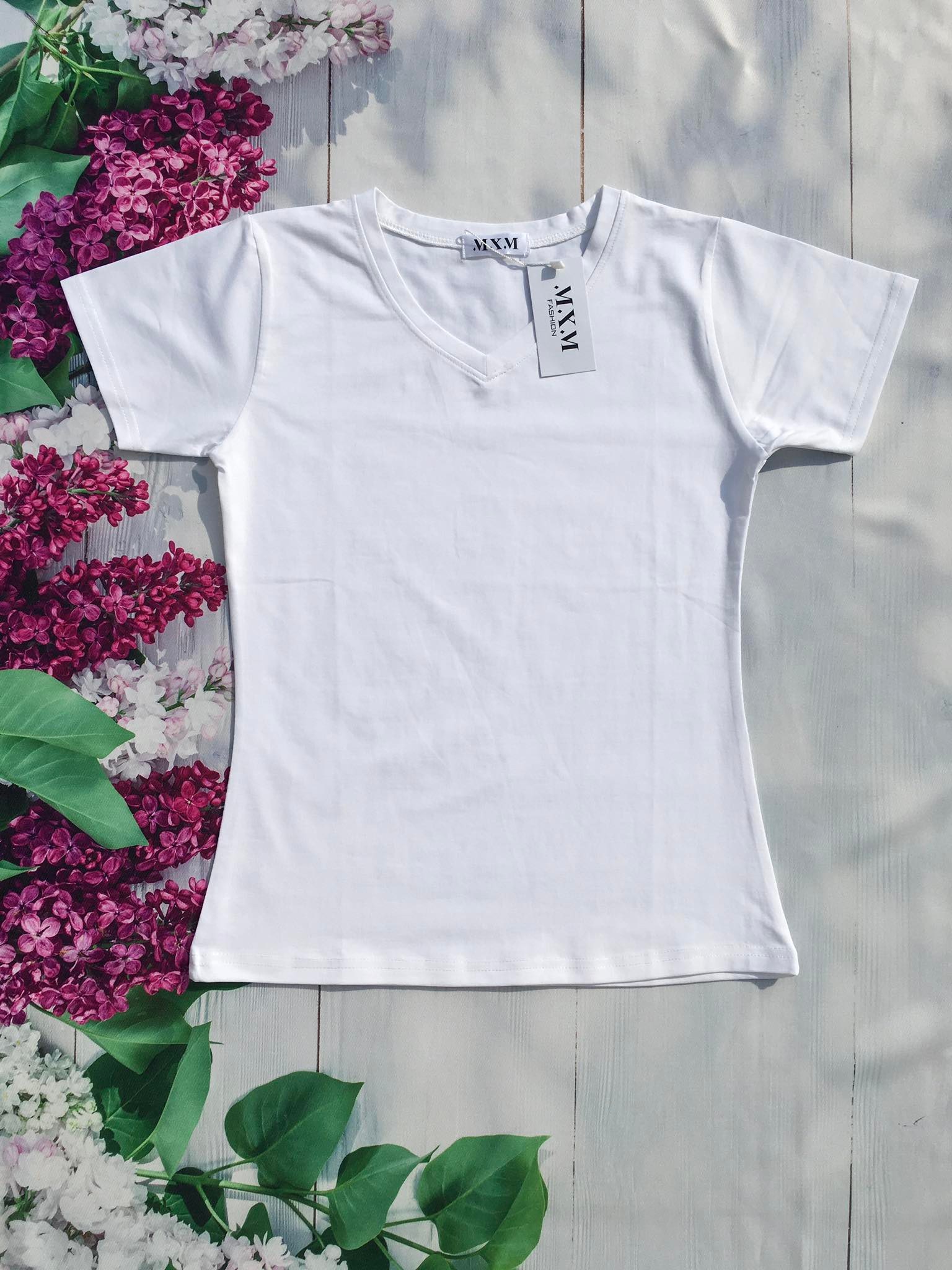 Áo thun nữ trơn cổ tim tay ngắn thun cotton 4 chiều form ôm body MXM ( ANU007 )