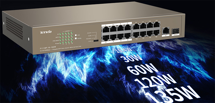 PoE Switch Tenda TEF1118P - Hàng Chính Hãng