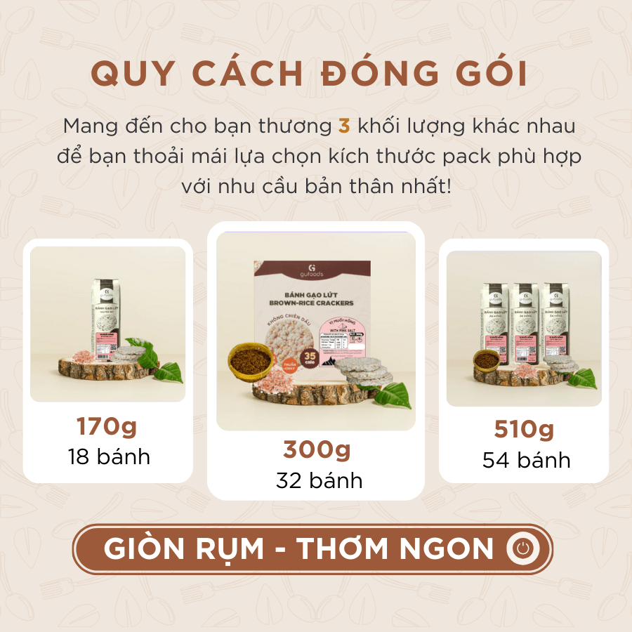 Bánh gạo lứt mầm ST25 GUfoods - Giàu chất xơ và GABA tự nhiên, Không chiên dầu, Không đường, Lành mạnh, Phù hợp Eat clean, Ăn vặt healthy, Thực dưỡng, Tập Gym, Thuần chay