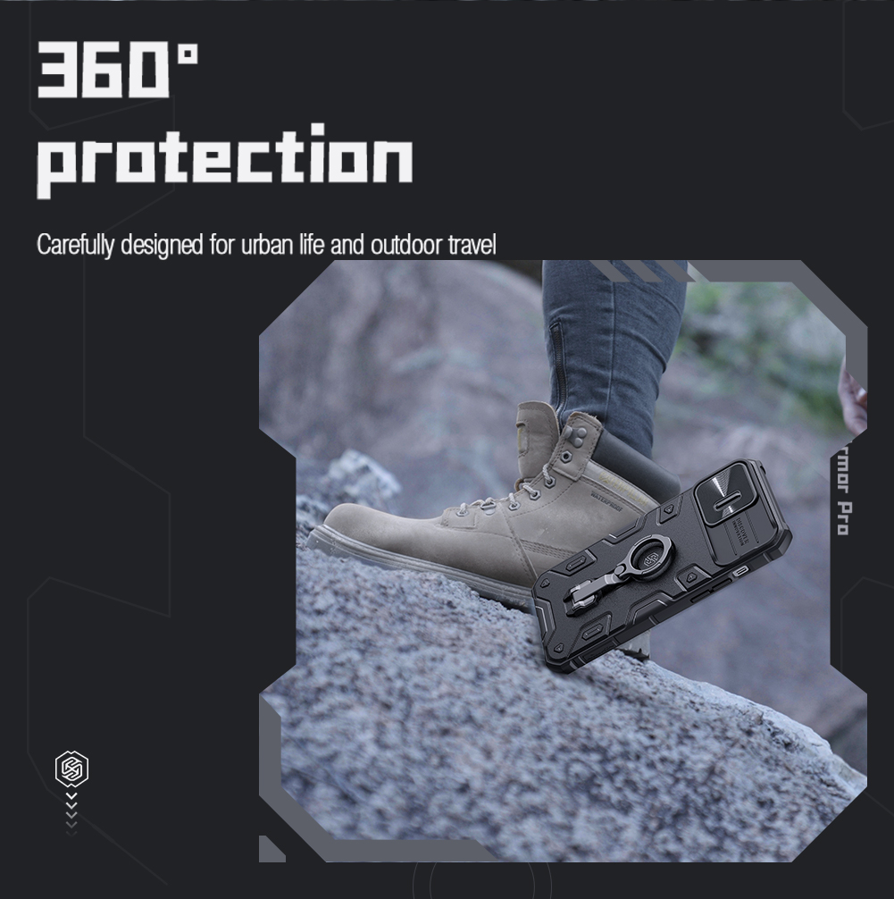 Ốp Lưng Nillkin CamShield Armor Pro Cho iPhone 14 / iPhone 14 Plus / iPhone 14 Pro / iPhone 14 Pro Max - Hàng Nhập Khẩu