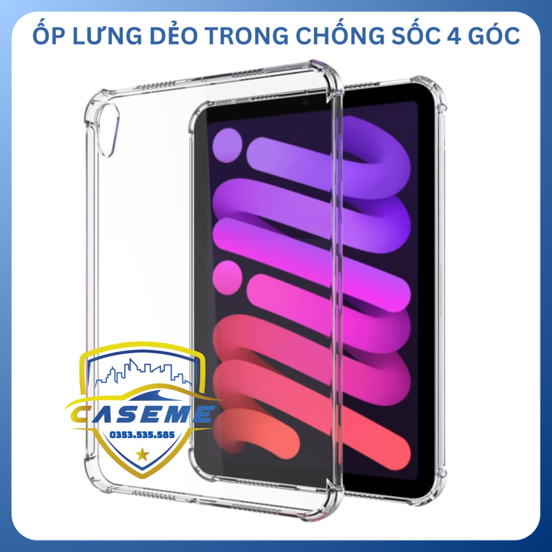 Ốp lưng dẻo trong suốt dành cho iPad Mini 6, Mini 7 chống sốc 4 góc – TPU mềm bảo vệ máy toàn diện