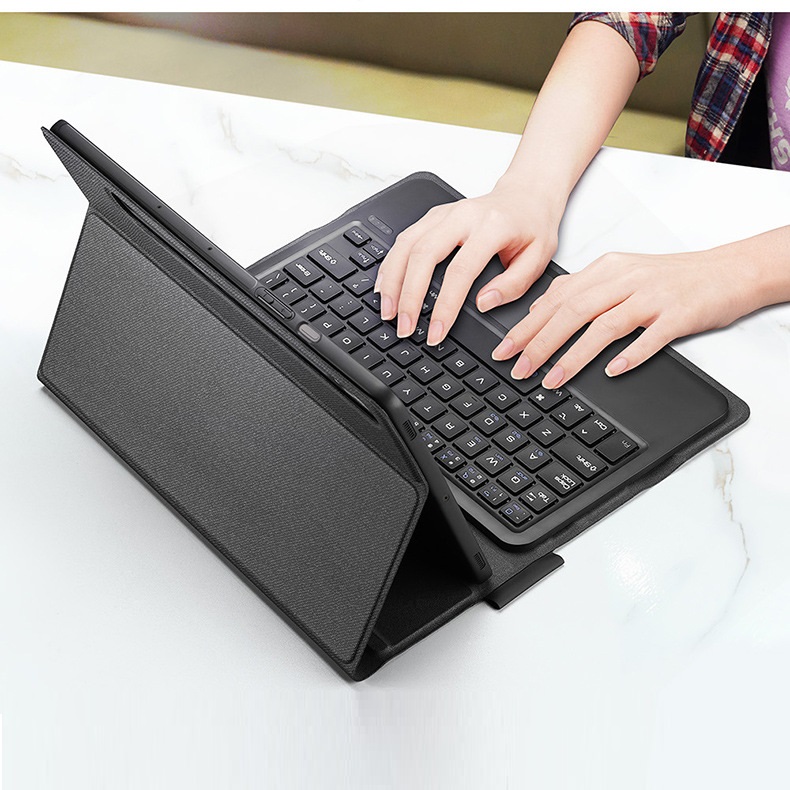 Bao Da Kèm Bàn Phím Chính Hãng Cho Samsung Galaxy Tab S10 FE, S10 FE Plus, S10 Plus – Bàn Phím Bluetooth Chính Hãng Dux Ducis Thiết Kế Mỏng Nhẹ, Tích Hợp Giá Đỡ, Có ngăn đựng bút - Hàng chính hãng