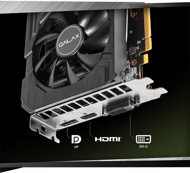 Card Màn Hình VGA Galax GeForce RTX 2060 EX 1 Click OC BLACK 26NRL7HPY2EX 192 bit 2 Fan DP HDMI DVI D - Hàng Chính Hãng