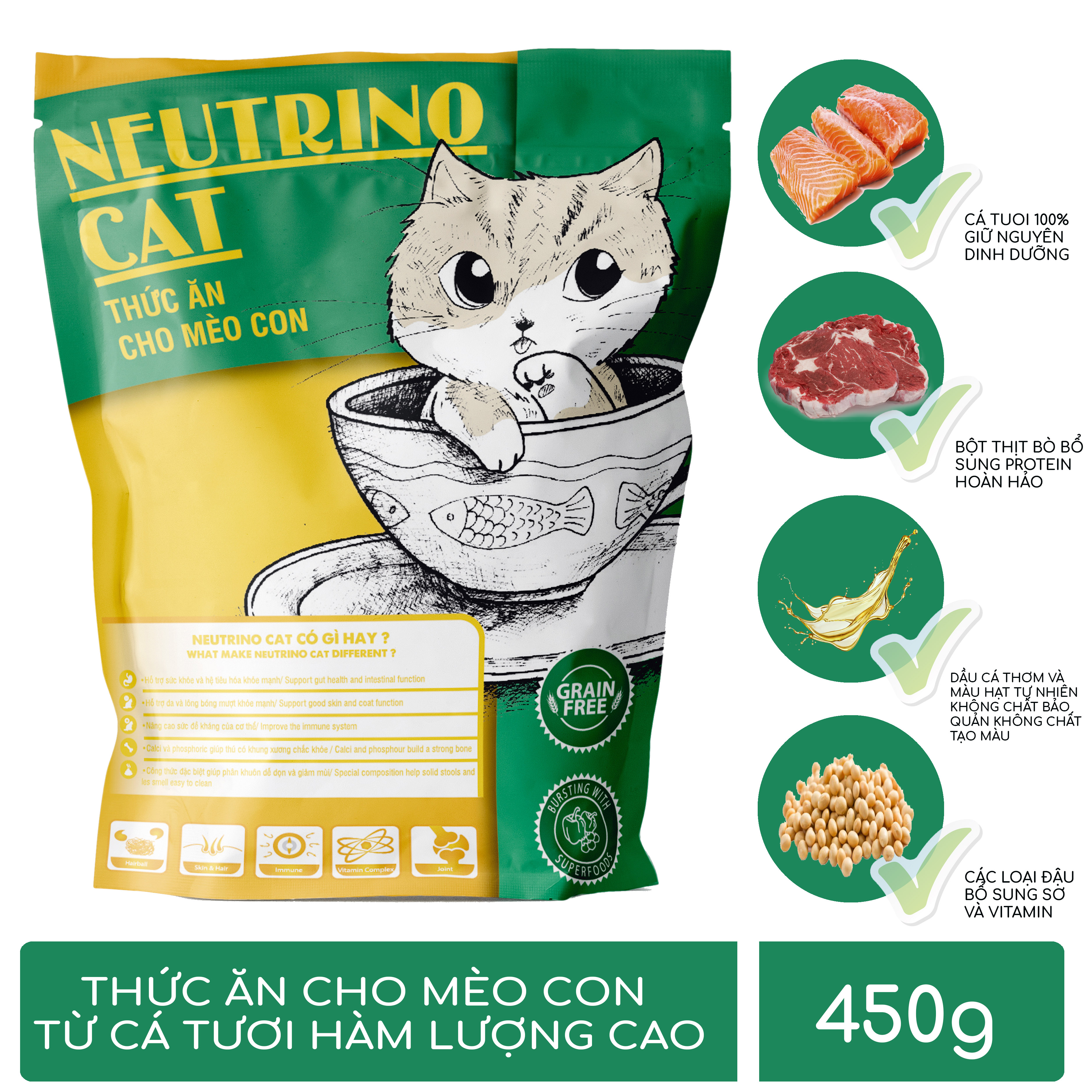 Thức ăn cho Mèo con Neutrino Cat 3