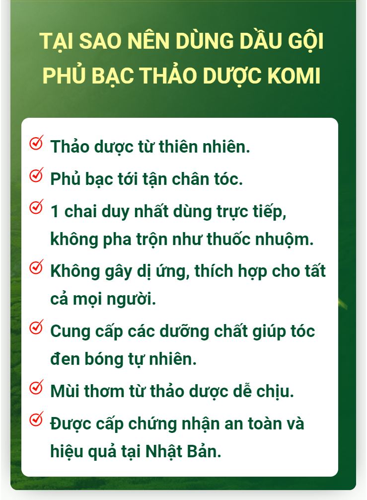 Dầu Gội Nhuộm Tóc KOMI Nhật Bản Phủ Bạc Nhân Sâm 500ml, Nhuộm Tóc Đen, Nâu Tóc Từ Lần Gội Đầu Tiên, 100% Thảo Dược Thiên Nhiên - CHÍNH HÃNG KRUSH