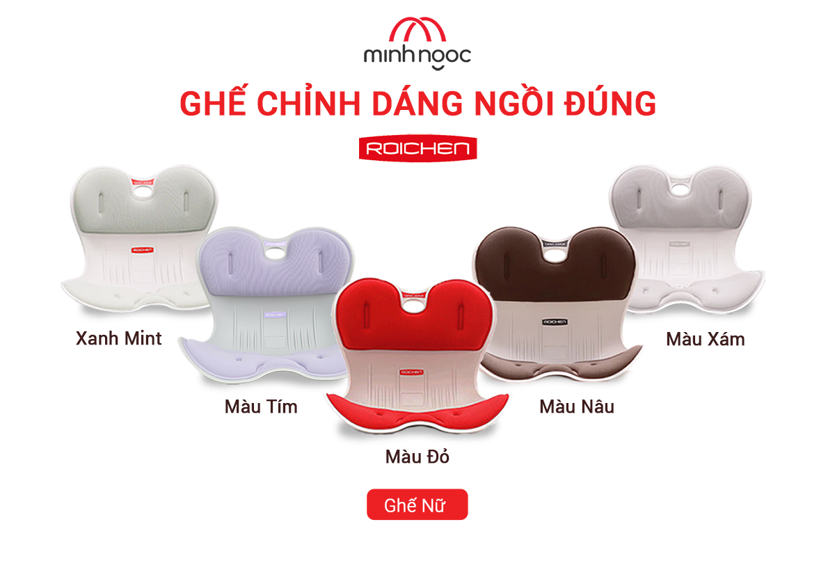 Ghế chỉnh dáng ngồi đúng - Roichen Hàn Quốc (Made in Korea). Dùng cho Nam, Nữ, Trẻ em. Hàng chính hãng