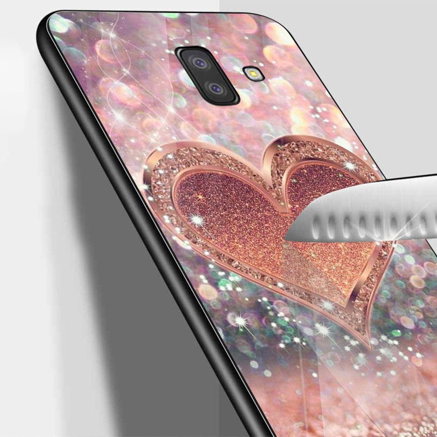 Ốp kính cường lực cho điện thoại Samsung Galaxy J6 - trái tim tình yêu MS LOVE054