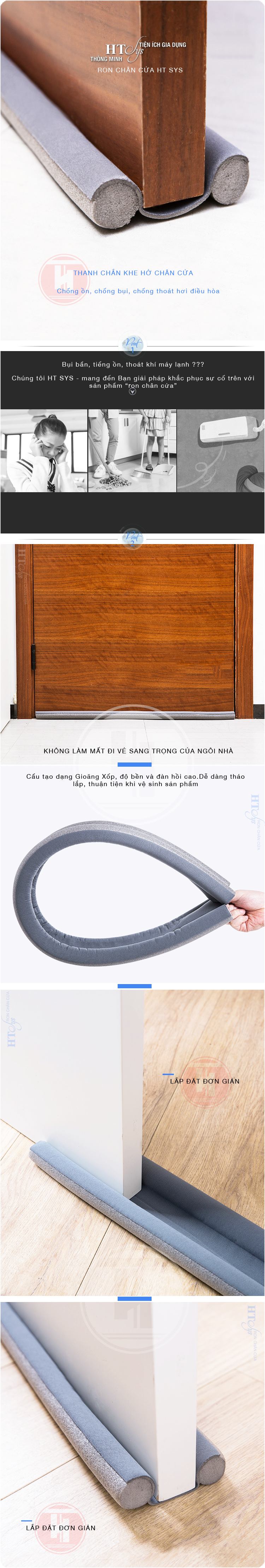 Ron cửa chặn khe hở ngăn côn trùng,chống bụi,chống ồn và thoát khí điều hòa HT SYS