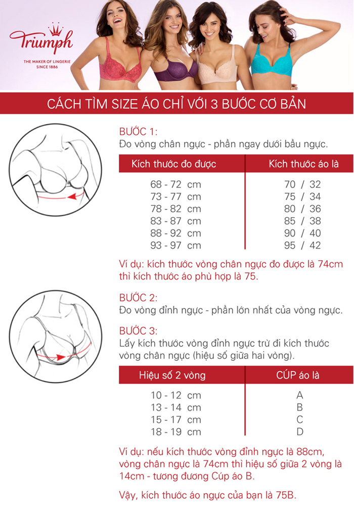 Áo lót nữ nâng ngực tạo khe Triumph 218-280 cúp chéo, có gọng, đệm mút vừa