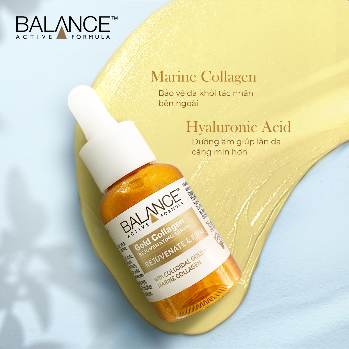 Serum Dưỡng Da Chính Hãng Balance Active Formula 30ml (Vitamin C + Hyaluronic Hydrating + Gold Collagen)