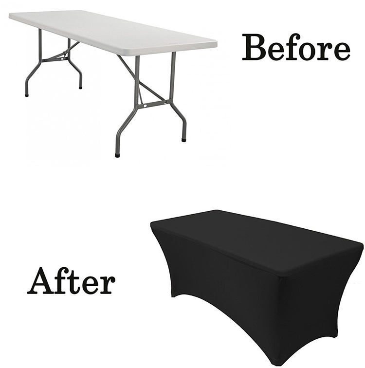Outdoor Wedding Party Stretch Black Tablecloth Bar Cocktail Table Cover