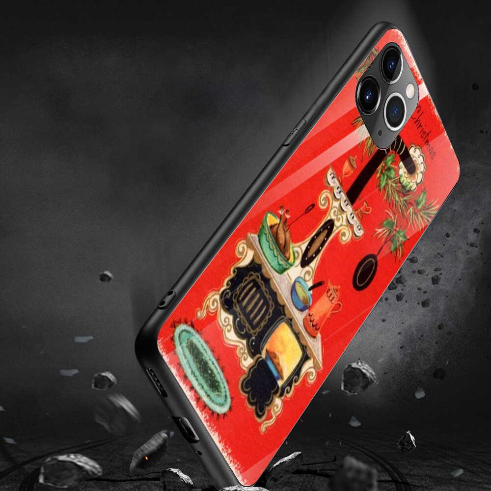Ốp điện thoại kính cường lực cho máy iPhone 11 Pro Pro Pro - giáng sinh đầm ấm MS GSDA023
