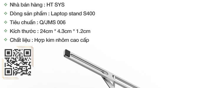 Giá đỡ laptop gấp gọn HT SYS wiwu LAPTOP stand S400 - Hợp kim nhôm cao cấp - Đế tản nhiệt laptop, macbook, máy tính xách tay, máy tính bảng - 06 Chế độ điều chỉnh góc độ - Hỗ trợ máy tính xách tay kích thước 15,6 inch hoặc nhỏ hơn và tất cả máy tính bảng - [Hàng Nhập Khẩu]