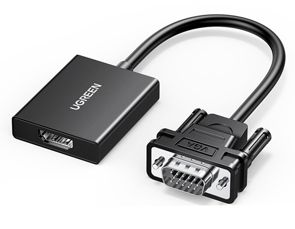 Dây chuyển đổi VGA sang HDMI màu đen dài 25cm Ugreen 50945  - Hàng chính hãng