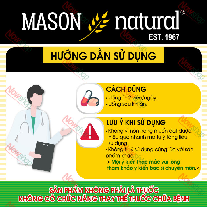 viên uống bổ bầu tăng cường sức khỏe mẹ ngăn ngừa dị tật thai nhi mason natural folic acid 400mcg 5