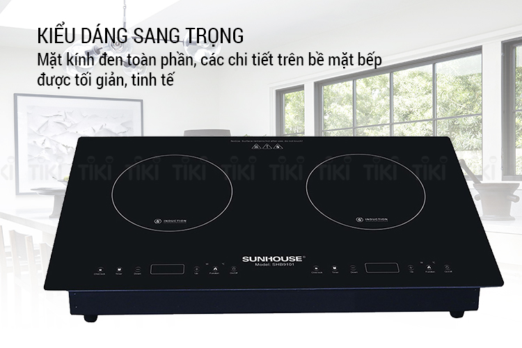 Bếp Đôi Điện Từ Âm Sunhouse SHB9101 - Hàng chính hãng