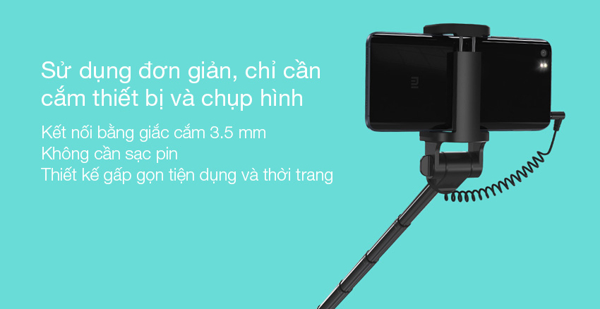 Gậy chụp ảnh selfie Xiaomi (Wired Remote Shutter) - Phiên bản Trung Quốc - Hàng Chính Hãng