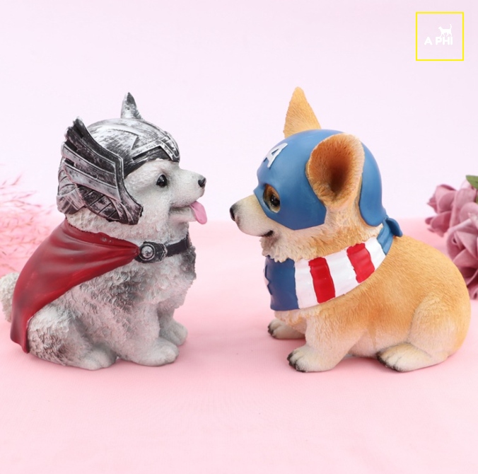 THẠCH CAO Mô hình cún con siêu anh hùng Thanos Captain America Thor  Iron Man  Lazadavn