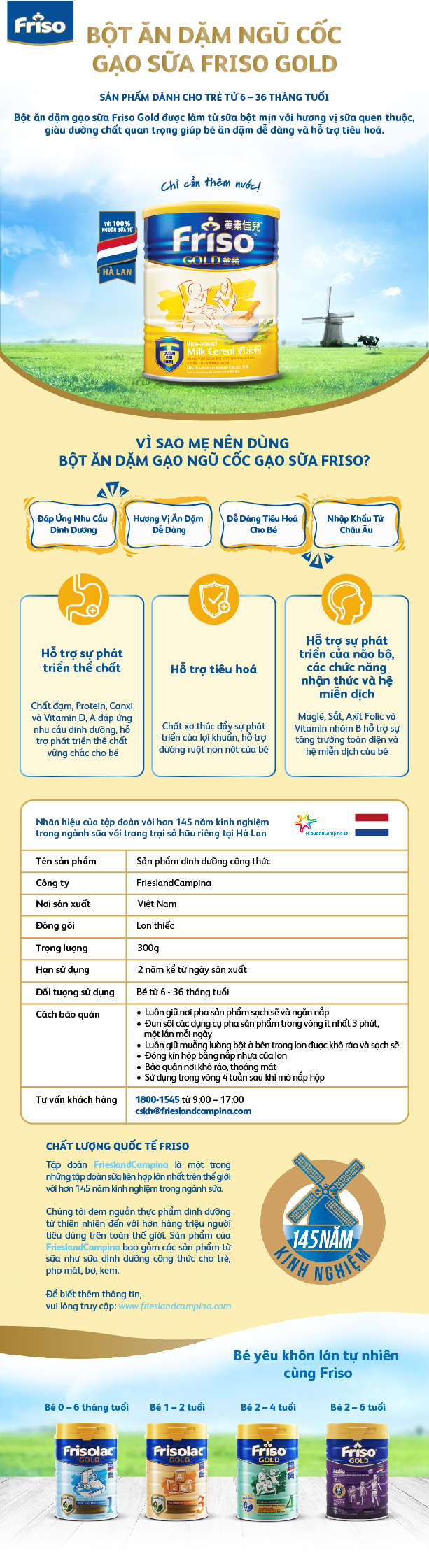 Bột Ăn Dặm Ngũ Cốc Gạo Sữa Friso Gold (300g)