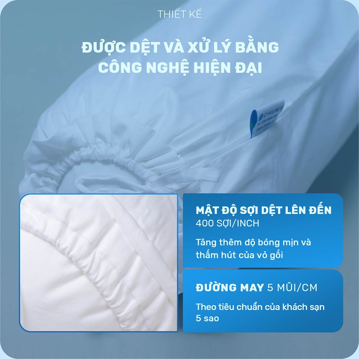 Vỏ Gối Ôm Cotton 100% Thiên Nhiên  - Vỏ gối khách sạn 5 sao – Mát mẻ - Mềm mại