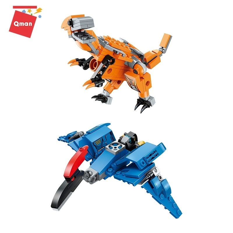 Đồ chơi xếp hình, lắp ráp 6 in 1 Qman 1414 - Siêu Robot khủng long Sura (456 mảnh ghép)