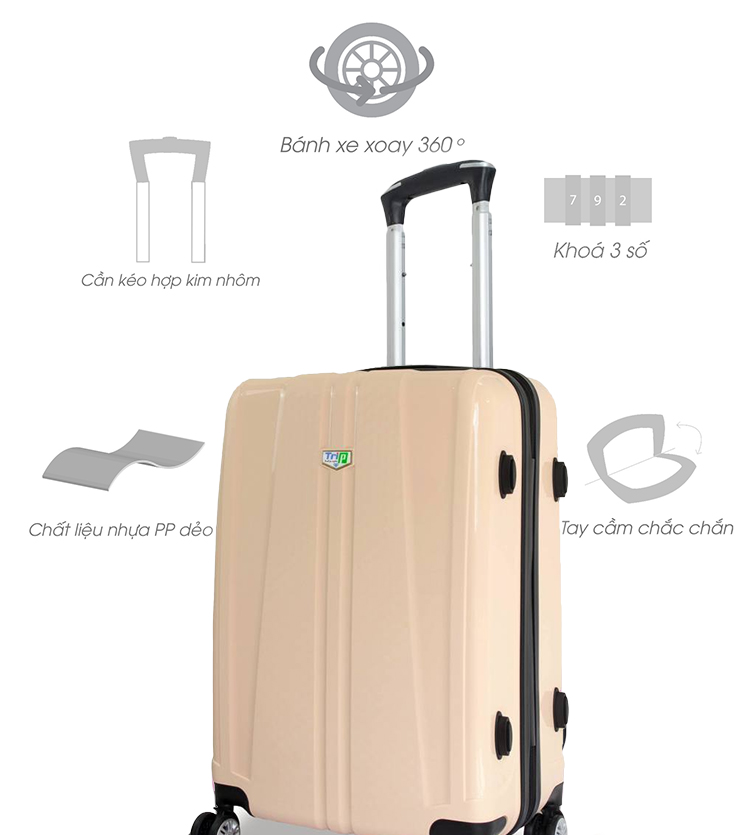 Vali Nhựa Dẻo TRIP PP103 - Vàng Vali Nhựa Dẻo TRIP PP103 - Vàng