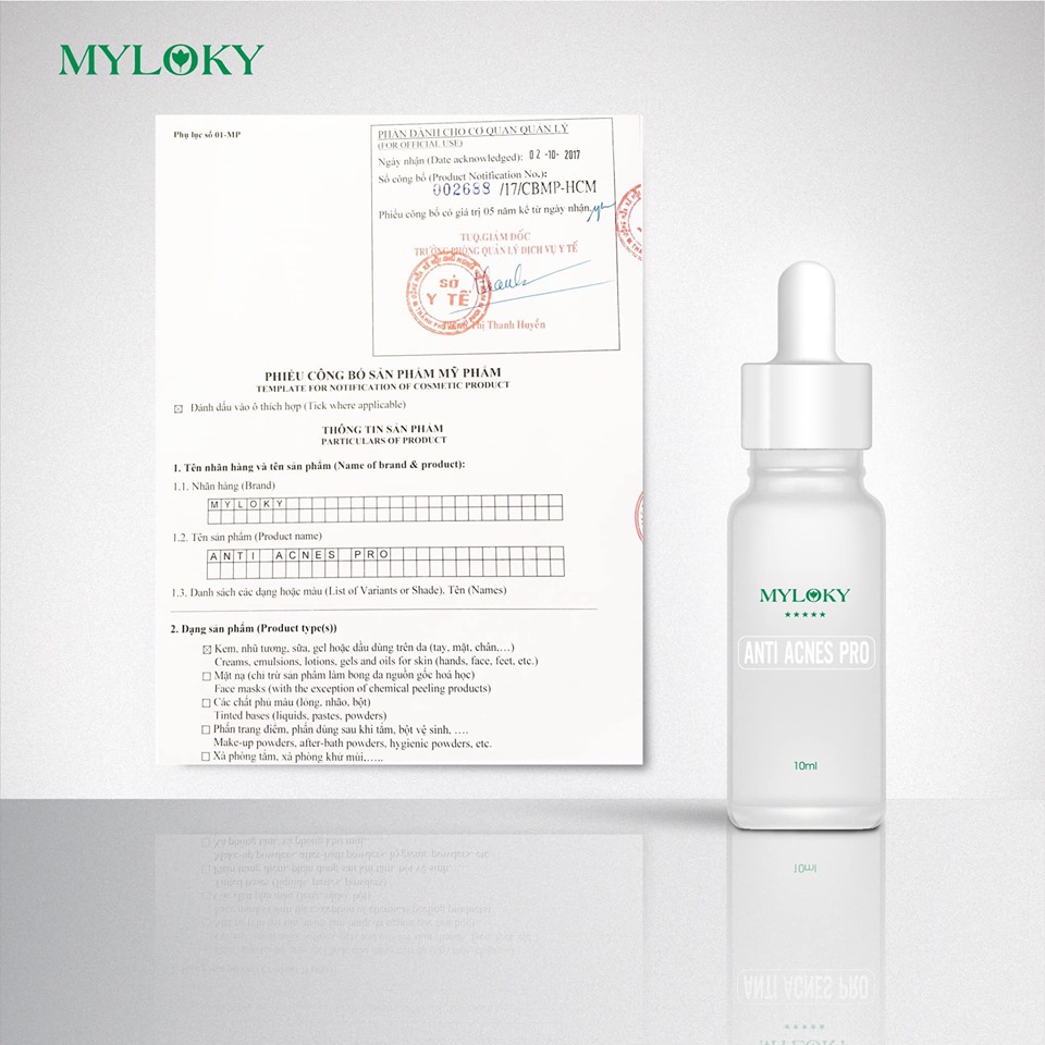 Tinh Chất Giảm Mụn, Mờ Thâm 24h Nam Nữ -Anti Acnes Pro Myloky 12