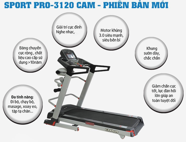 Máy Chạy Điện OMA-3120Cam - Hàng Chính Hãng