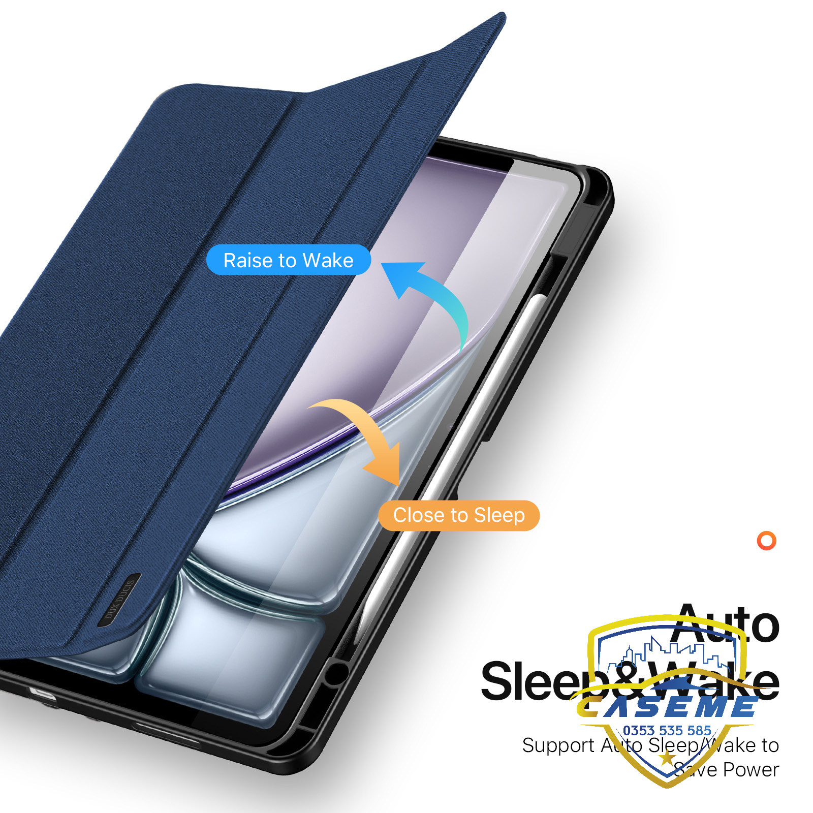 [iPad Air 6 M2] Bao Da Chính Hãng Dux Ducis Domo Kèm Khay Đựng Bút Dành Cho iPad Air 6 M2 -11 inch 2024. iPad Air 6 M2 - 13 inch 2024 - Hàng Nhập Khẩu 