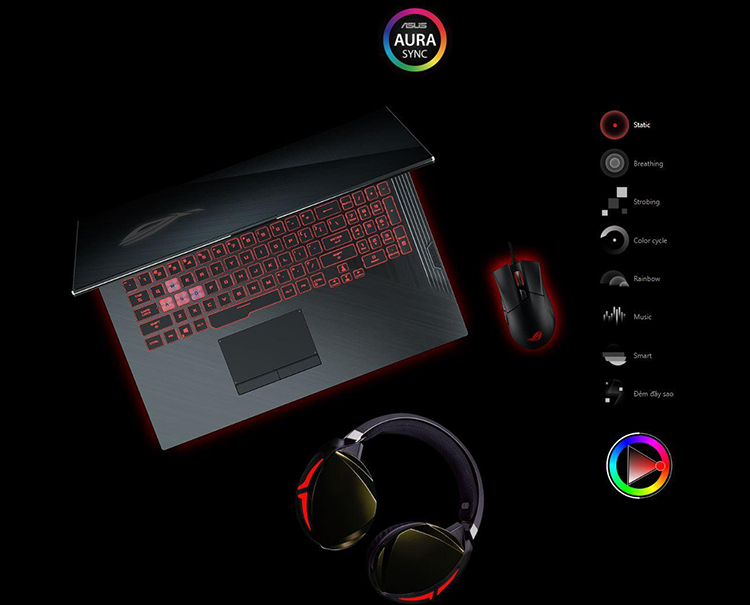Laptop ASUS ROG Strix G G731-VEV089T (Core i7-9750H/ 16GB DDR4 2666MHz/ 512GB SSD PCIE/ RTX 2060 6GB/ 17.3 FHD IPS 144Hz/3ms/ Win10) - Hàng Chính Hãng