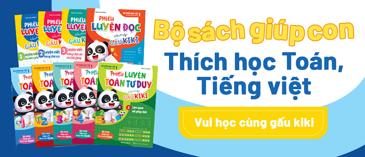 combo 9 cuốn bộ phiếu học tập cùng gấu kiki 1