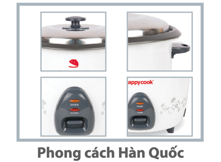 Nồi cơm điện nắp rời Happy Cook HCD-181T (1.8L)