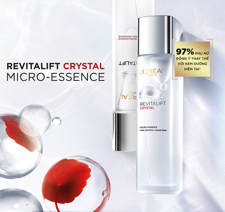 Bộ Dưỡng Da Pha Lê TươiMmát L'Oreal Paris Crystal Micro Essence