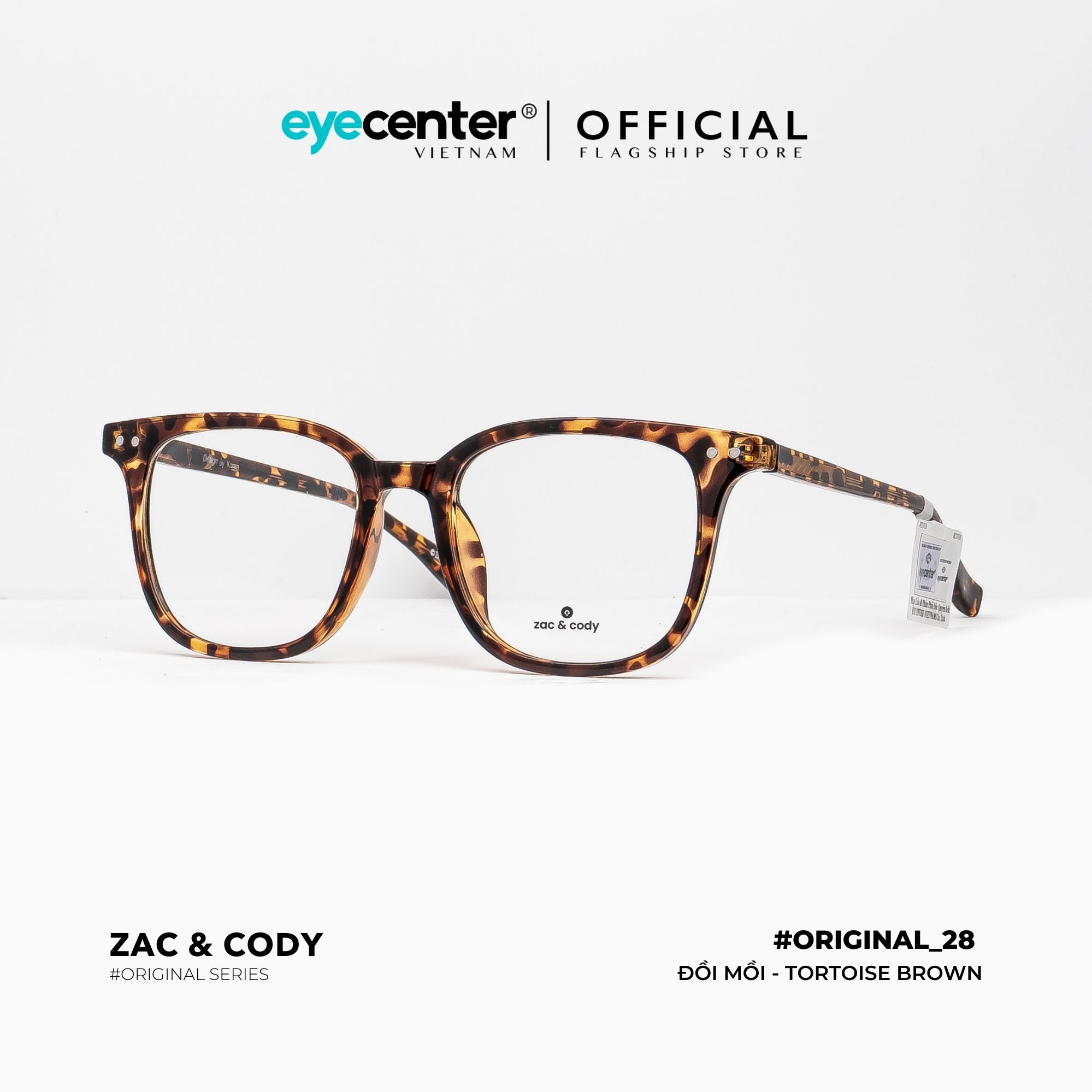 Gọng kính cận nam nữ chính hãng B28-S ZAC CODY dáng vuông lõi thép chống gãy BS28 by Eye Center Vietnam