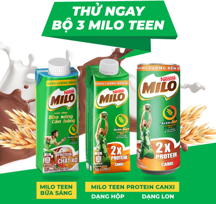 Sữa Lúa Mạch Nestlé MILO Lon Thùng 24 Lon x 240 ml (4x6x240ml)