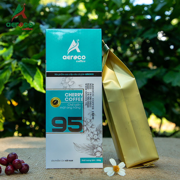 Cà phê bột pha phin AEROCO 95 nguyên chất 100% rang mộc hậu vị ngọt thơm quyến rũ, hộp 250g
