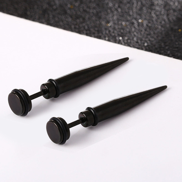 Bông tai đinh dài 6mm BT02 (Màu Đen) - 2 chiếc