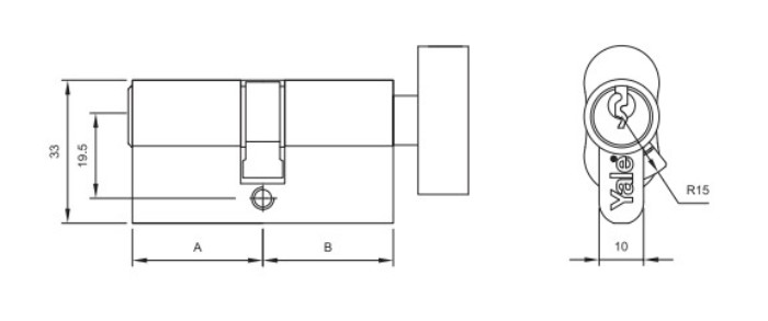 Ruột khóa cao cấp Yale 1 đầu chìa vi tính- 10-1003-3535-CK-22-01