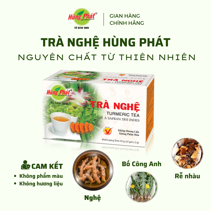 Trà Nghệ Túi Lọc Hùng PhátHộp 25 Gói